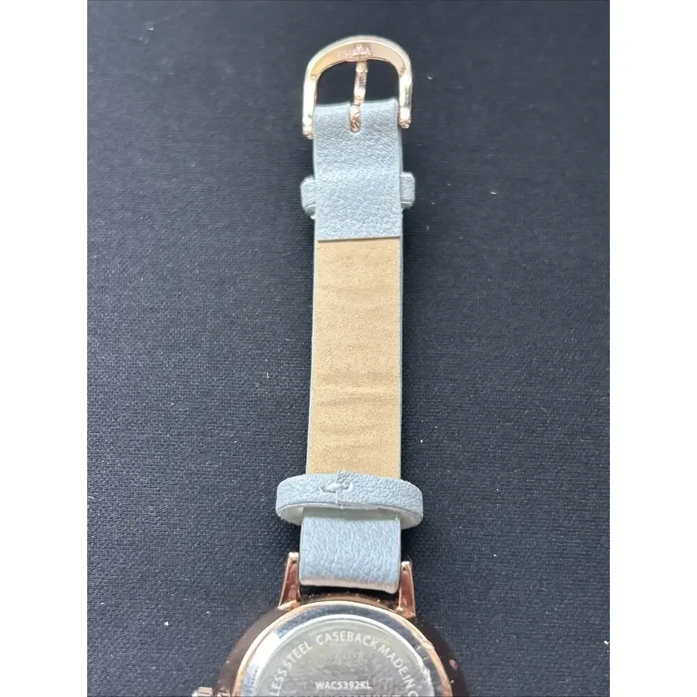Rose Gold Tone Case Baby Blue Band Women’s Quartz Watch